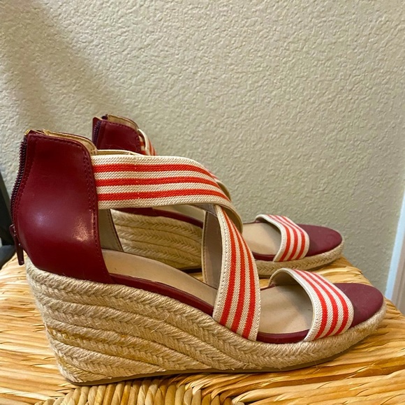 Market & Spruce Shoes - Mary Elastic Strappy Wedge - size 8.5
